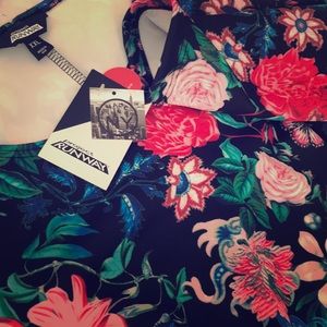 Project Run way Black floral dress XXL